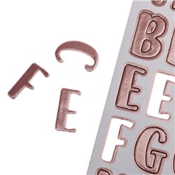 Чипборд‒алфавит на клеевой основе с фольгированием «Розовые сны» , 14 × 27.5 см