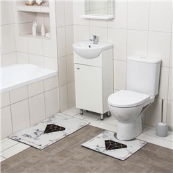 Набор ковриков для ванны и туалета Доляна «Глэм», 2 шт: 50×80, 40×50 см