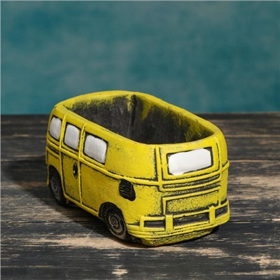 Горшок "Автобус" жёлтый, 13*7,5*6,4см