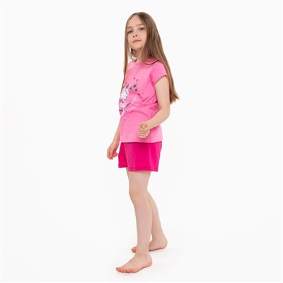 Пижама для девочки, цвет розовый/фуксия, рост 104 см