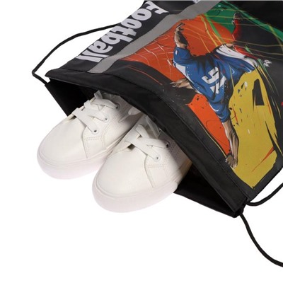 Мешок для обуви, 460 х 360 мм, СДС-33, Элит, светоотражающая полоса, «Яркий футбол»