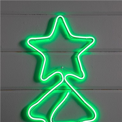 Неоновая фигура «Ёлочка», 47 × 77 см, 480 LED, 220 В, свечение зелёное