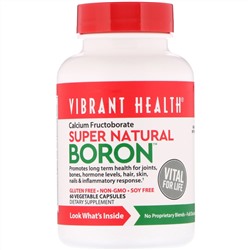 Vibrant Health, Super Natural Boron, 60 растительных капсул