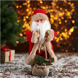Дед Мороз "В красной шубке с подарками" 18х30 см