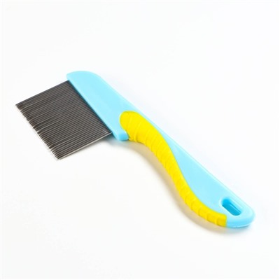Расческа для шерсти с длинными зубцами и эргономичной ручкой, 15 см, микс цветов
