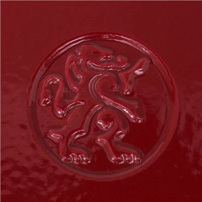 Сковорода-гриль Red, 27×5,5 см, с 2 сливами, пластиковая ручка, цвет красный