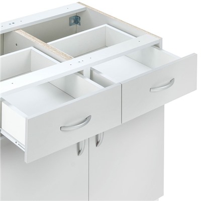 Шкаф напольный с 2 ящиками Мальма 800х580х820 Светло-серый/Белый