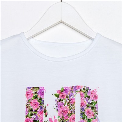 Пижама для девочки, цвет белый/розовый, рост 104