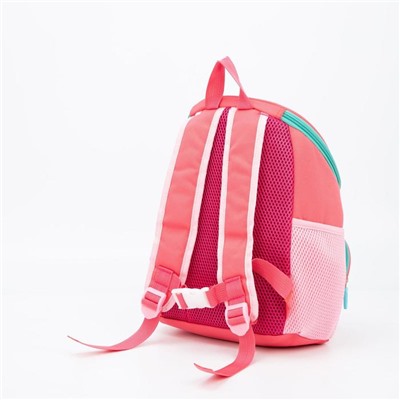 Рюкзак, отдел на молнии, наружный карман, 2 боковых кармана, цвет бирюзовый/розовый, «Единорог»