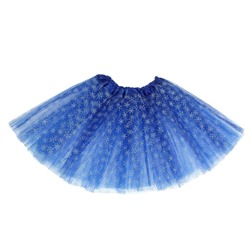 Карнавальная юбка «Снежинка», 3-х слойная, 4-6 лет, цвет синий