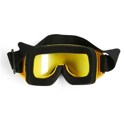 Очки-маска для езды на мототехнике, стекло двухслойное желтое, цвет желтый