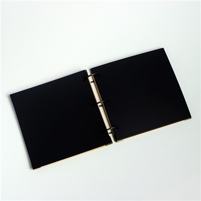 Фотоальбом на кольцах 30 листов "Одуванчик" чёрные листы 18,5х18,5 см