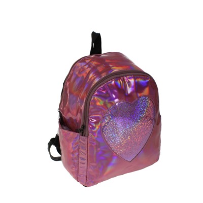 Рюкзак Heart из эко-кожи цвета пурпурная пудра с перламутром.