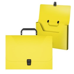 Папка-портфель 1 отделение ErichKrause "Diagonal Neon", A4, 335 х 230 х 35 мм, 700 мкм, желтая
