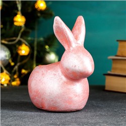 Фигурное кашпо "Кролик" розовый перламутр, 15х15 см