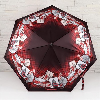 Зонт автоматический «Открытки», 3 сложения, 7 спиц, R = 52 см, цвет МИКС