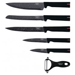 Ножи Zeidan Z-3097 6пр лезвия с антибак.покрытием ручки прорезиненные  (12) оптом