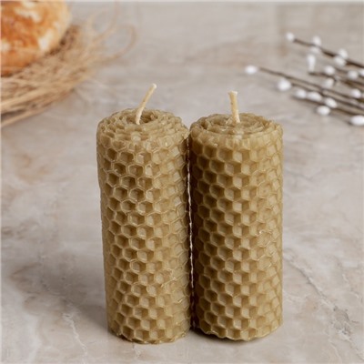 Набор свечей из вощины медовой с доб.эфирного масла "Корица" 8 см, 2 шт Со Светлой Пасхой