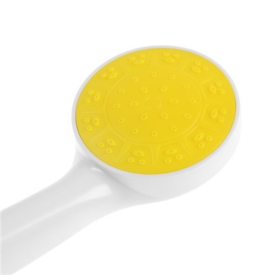 Душевая лейка ZEIN Z0206, пластик, 1 режим, цвет белый с желтой вставкой
