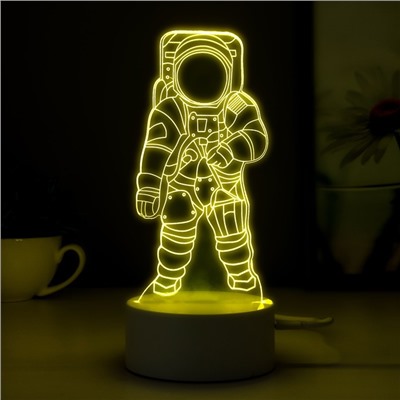 Светильник сенсорный "Космонавт" LED 7 USB/от батареек белый 21х9,5*9,5 см