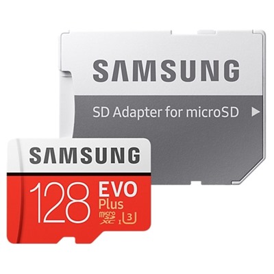 Карта памяти Samsung EVO PLUS MicroSDXC (MB-MC128GA), RU, 100Mb/s, 90mb/s