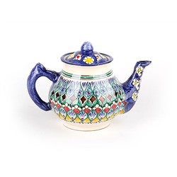 Чайник 750мл керамика, серия Риштан, Узбекистан
