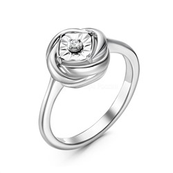 Кольцо из серебра с бриллиантом родированное SR02984I3