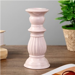 Подсвечник керамика на 1 свечу "Античная колонна" розовый 14,5х6,7х6,7 см