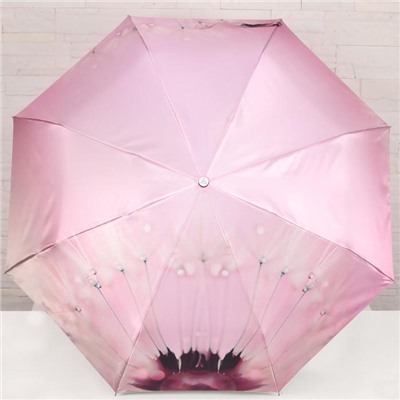 Зонт автоматический, облегчённый, «Одуванчик», 3 сложения, 8 спиц, R = 51 см, цвет розовый