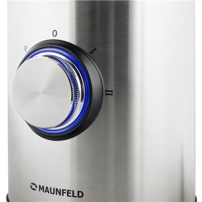 Блендер MAUNFELD MBL.1000S, стационарный, 1000 Вт, 1.5 л, 2 скорости, серебристый