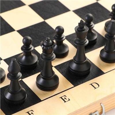 Настольная игра 3 в 1 "Орнамент": шахматы, шашки, нарды, доска дерево 40 х 40см