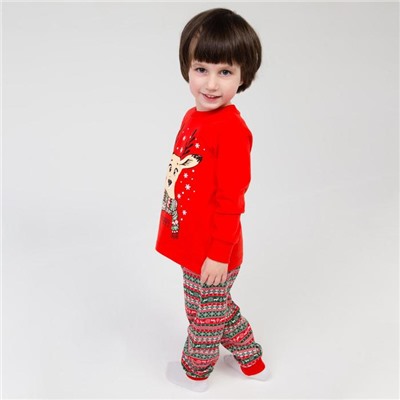 Пижама детская, цвет красный, рост 86 см