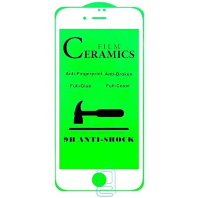Защитное стекло Ceramics iPhone 6/7/8/SE 2020 (белый)