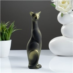 Фигура "Кошка Багира" наклоненная подпал черная/золото 5 × 5 × 20 см 008