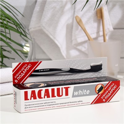 Промо-Набор "Профилактическая зубная паста "Lacalut white", 75 мл + зубная щетка Model Clu