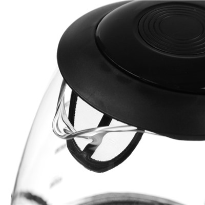 Чайник электрический Centek CT-0042, стекло, 1.8 л, 2200 Вт, подсветка, черный