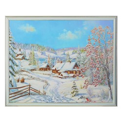 Картина "Зима в деревне" 43*53 см