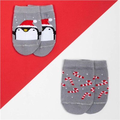 Набор новогодних носков Крошка Я «Пингвин», 2 пары, 10-12 см