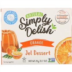 Natural Simply Delish, Natural Jel Dessert, Orange, 0.7 oz (20 g)
