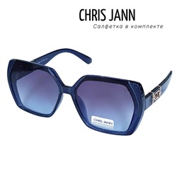 Очки солнцезащитные CHRIS JANN с салфеткой женские синие