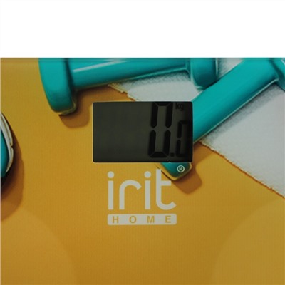 Весы напольные Irit IR-7268, электронные, до 180 кг, 2хААА (в комплекте), желтый с рисунком