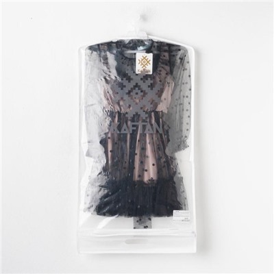Платье сетка с оборкой "KAFTAN", цвет чёрный, цвет пудра, размер 32 (110-116см)