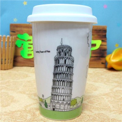 Термокружка - керамический стаканчик Tower of Pisa