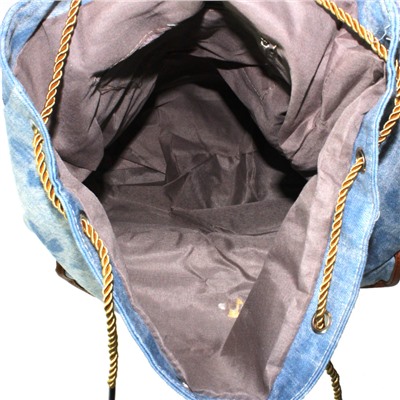 Стильный повседневный рюкзак Sea_Hot из плотной износостойкой ткани цвета темного индиго с белыми переходами.