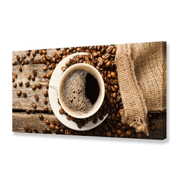 Картина на холсте "Утренний кофе" 50х100 см