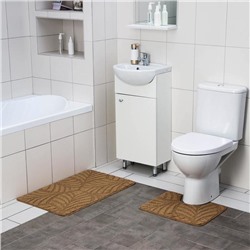 Набор ковриков для ванны и туалета SHAHINTEX «Актив», 2 шт: 50×80, 50×40 см, цвет капучино