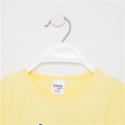 Комплект (футболка/лосины) для девочки, цвет желтый, рост 98