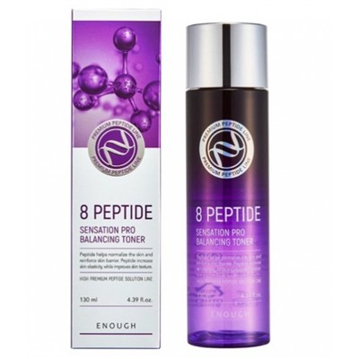 Enough Premium 8 Peptide Sensation Pro Balancing Toner Антивозрастной тонер для лица с пептидами, 130 мл