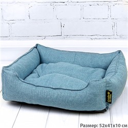 Лежак для собак и кошек Прованс голубой, прямоугольный, размер 52х41х10 см