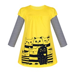 Желтое платье для девочки 80911-ДЛО19